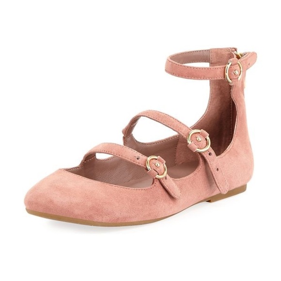 Joie Shoes - Joie Helene Pink Suede Strappy Flats Size 39